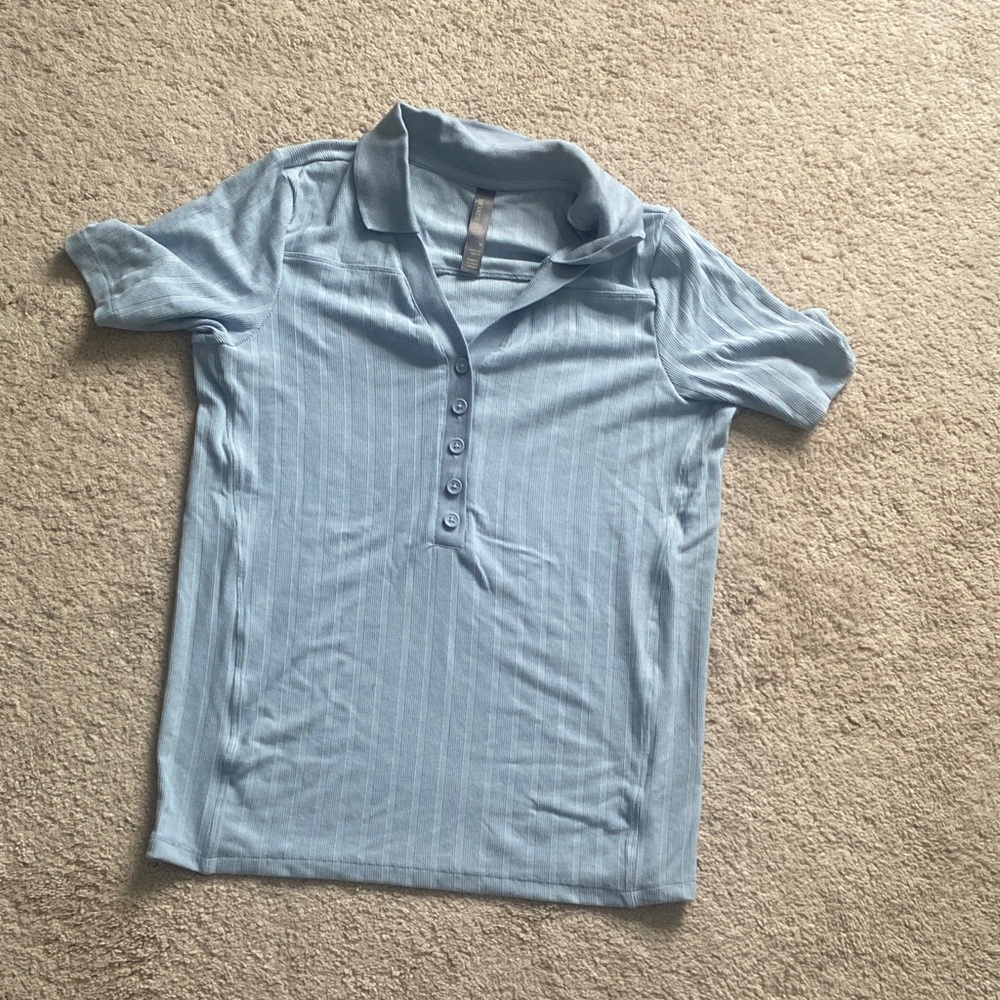 Mondetta Sky Blue Ribbed Shirt